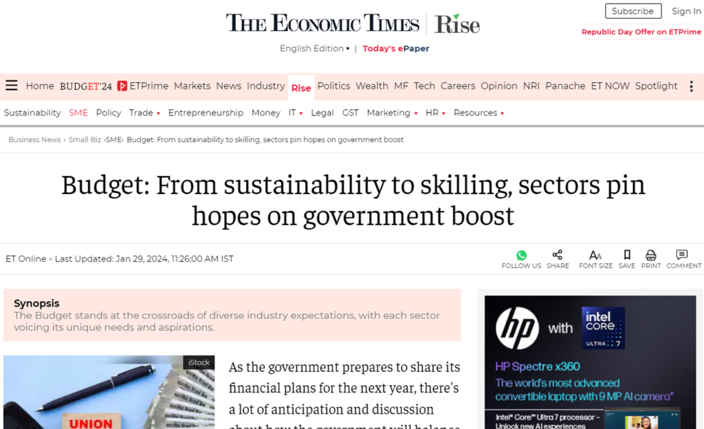 Budget: From sustainability to skilling, sectors pin hopes on government boost
